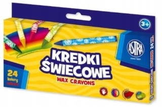 Kredki świecowe okrągłe ASTRA - 24 kolory - 8/90 m