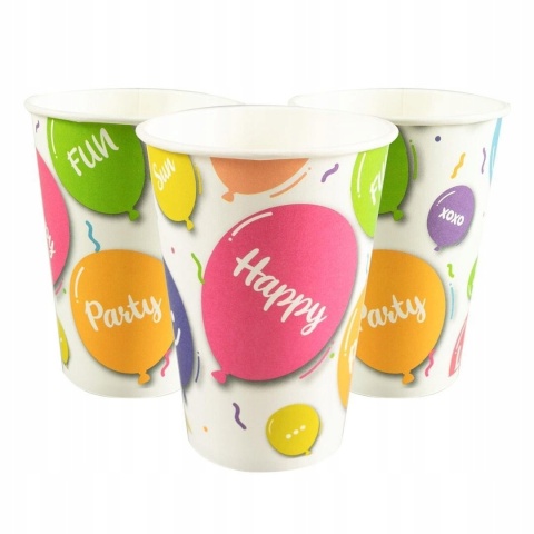 Kubki papierowe - Happy Balloons! (8 szt.)