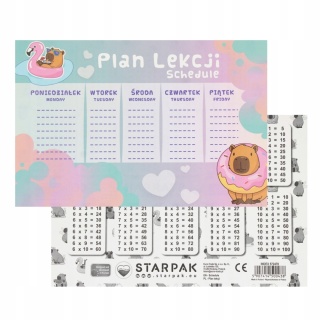 PLAN LEKCJI+TABL MNOŻENIA A5 KAPIBARA STK(25)