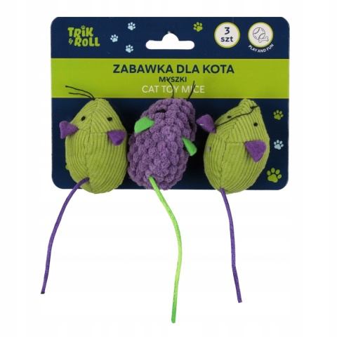ZABAWKA DLA KOTA MYSZKA 3SZT 6CM TRIK ZABAWKA DLA KOTA MYSZKA 3SZT 6CM TRIK