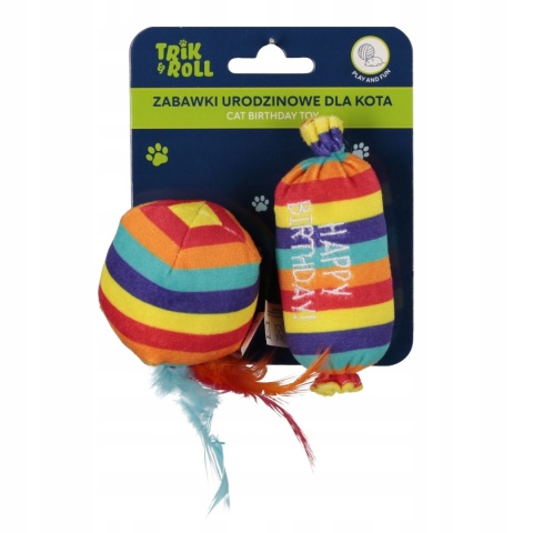 ZABAWKA DLA KOTA URODZINOWA 2SZT 10CM 13CM TRIK
