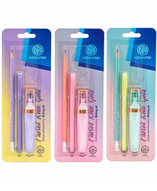 Zestaw piśmienniczy pastelowy ASTRAPEN ROSE GOLD 3