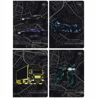 Zeszyt A5 32 kol3= 70g UV Cars