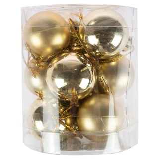 Bombki nietłukące w tubie 3 cm (12 szt.) złote