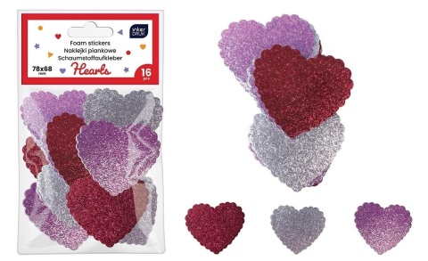 Brokatowe nakl.piank.samop.16szt HEARTS