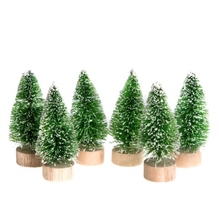 CHOINKI DEKORACYJNE 5 CM, 6 SZT. ZIELONE
