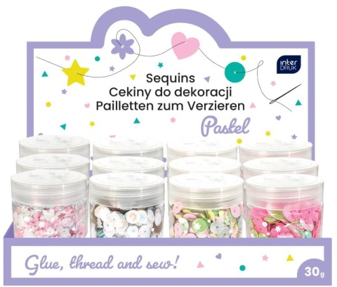 Cekiny do dekoracji 30g Pastel