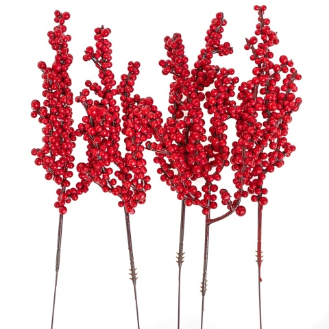 GAŁĄZKI Z CZERWONYMI OWOCAMI 22 CM, 5 SZT.