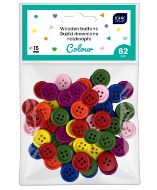 Guziki kolorowe 62szt