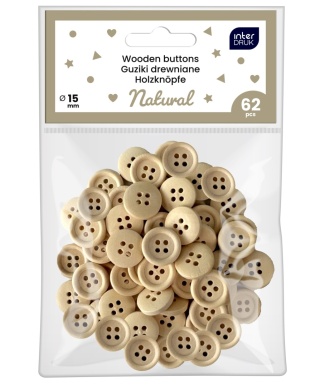 Guziki naturalne 62szt