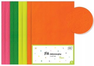 INT Filc dekoracyjny 8szt. FLUO MIX