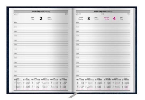 KALENDARZ KSIĄŻKOWY DZIENNY A5 NEPTUN 2026