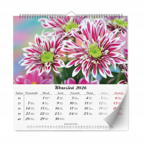 KALENDARZ KWIATY LUX 2026