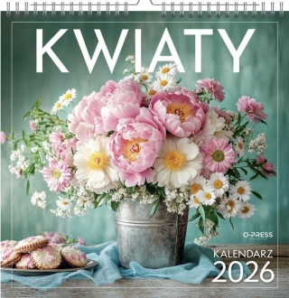 KALENDARZ ŚCIENNY 33x33 KWIATY 2026