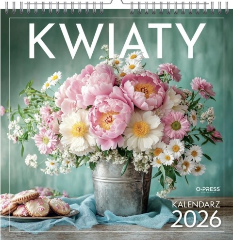 KALENDARZ ŚCIENNY 33x33 KWIATY 2026
