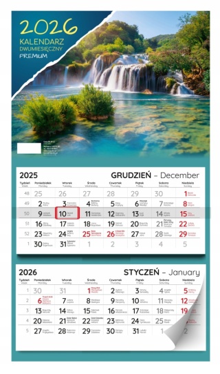 KALENDARZ ŚCIENNY DWUMIESIĘCZNY PREMIUM 2026