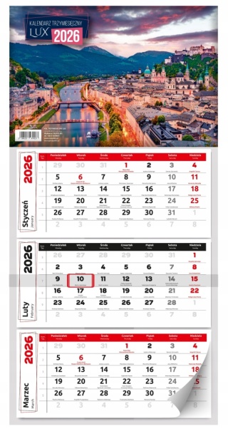 KALENDARZ TRZYMIESIĘCZNY LUX MAXI 2026