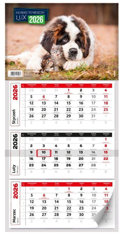KALENDARZ TRZYMIESIĘCZNY LUX MAXI 2026