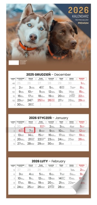 KALENDARZ TRZYMIESIĘCZNY PREMIUM 2026