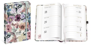 Kalendarz książ.B6 192 Mat+UV Flowers 26