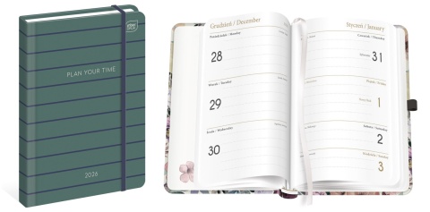 Kalendarz książk.B6 192 Mat+UV Navy 26