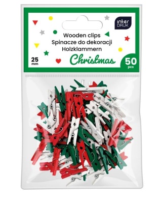 Kolor.spinacze do dek.mini 50szt.Chrisma