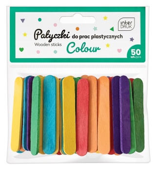 Kolorowe patyczki do pr plas 65x10 50szt