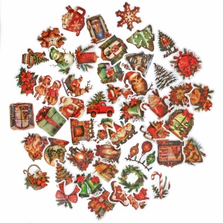 NAKLEJKI WINYLOWE - ŚWIĄTECZNE 4-6 CM, 50 SZT
