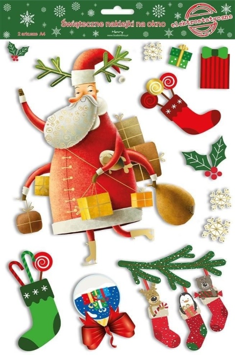 Naklejki elektrostatyczne BN MIKOŁAJ A4/2ARK