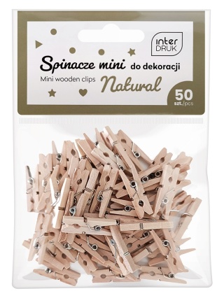 Naturalne spinacze do dekor.mini 50szt.