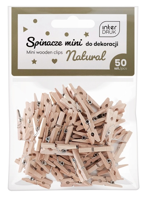 Naturalne spinacze do dekor.mini 50szt.