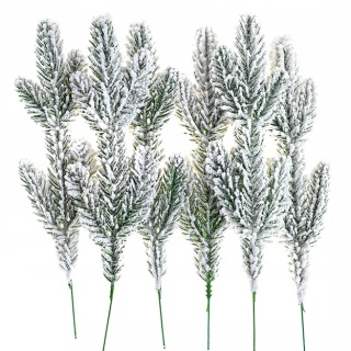 OŚNIEŻONE GAŁĄZKI SOSNY 25 CM, 6 SZT