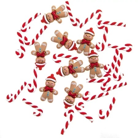 OZDOBY GWIAZDKOWE 3D 28SZT. GINGERBREAD & CANDY