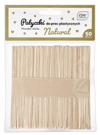 PATYCZKI NATURALNE DO PRAC PLAST 113x10 50SZT