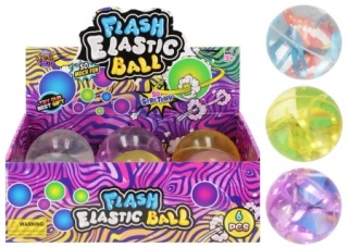 Piłka świecąca z wodą odbijająca 10 cm mix kolorów