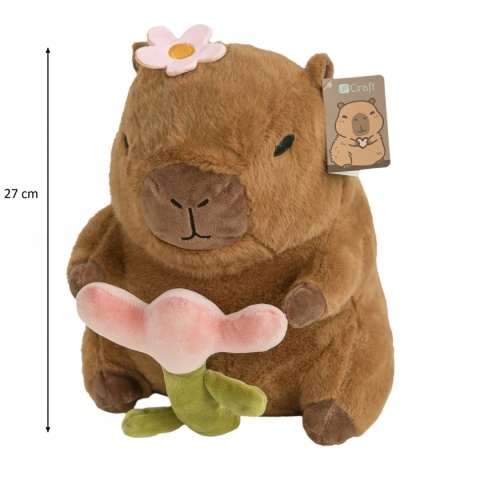 PLUSZOWA KAPIBARA Z KWIATEM 27CM