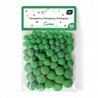Pompony do dekoracji 80szt.Green