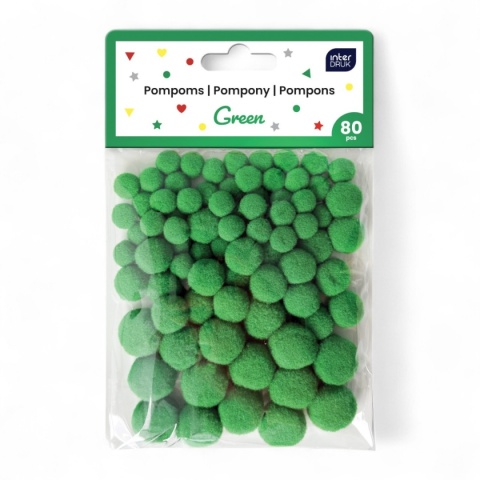 Pompony do dekoracji 80szt.Green