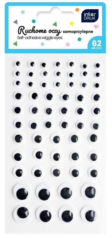 Ruchome oczy samoprzylepne 62szt.