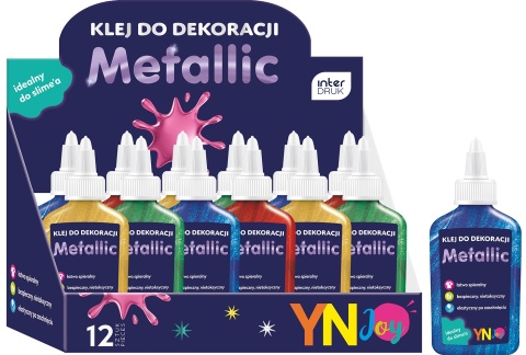 YNJ Klej do dekoracji 70g METALLIC 12szt