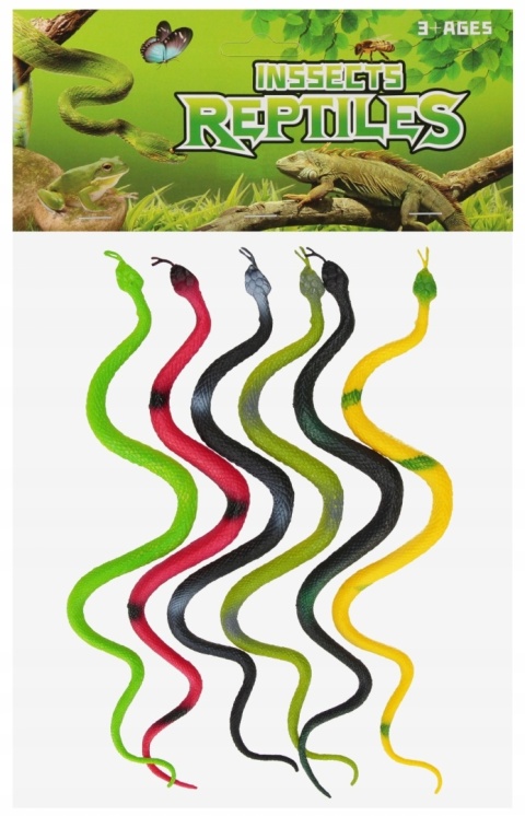 ZWIERZĘTA- WĄŻ GUMOWY 6SZT 19X32 MIX MC