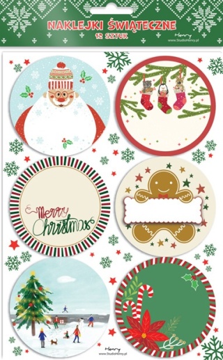 Zestaw naklejek ŚWIĄTECZNYCH - MIKOŁAJ MIX