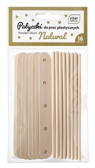 Zestaw patyczków do prac plast.16szt. INTERDRUK