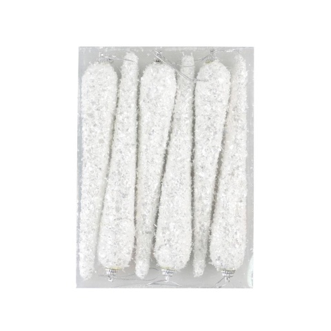 Zestaw sopli posrebrzanych 17cm (6 szt.)