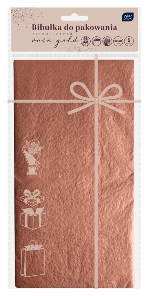 Bibułka do pakow.prez.50x70cm Rose Gold