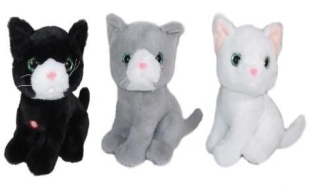 KOT PLUSZOWY 3KOL 25CM Z GŁOSEM