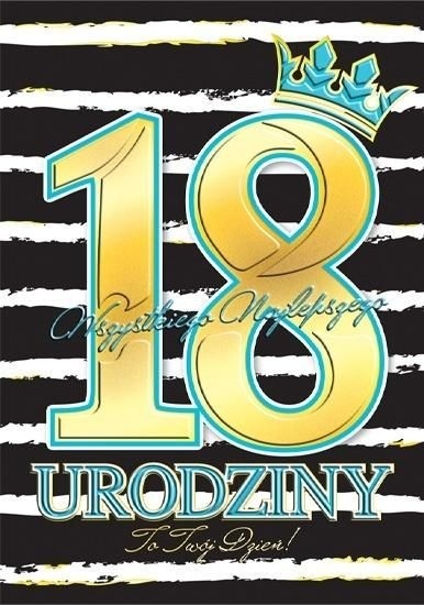 Karnet A5 18- URODZINY ZŁOCONY PRISON BLUE