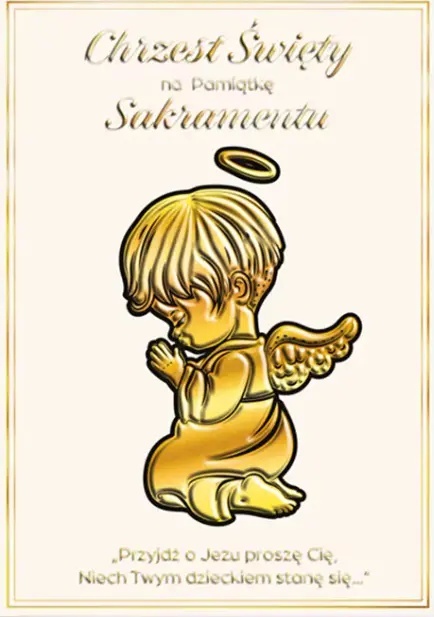 Karnet A5 CHRZEST ZŁOTY ANIOŁ