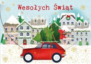 Karnet Z KIESZONKĄ BN AUTO Z CHOINKĄ