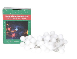 Lampki choinkowe LED multikolor 50szt 5,2m bateri